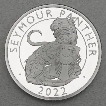 Kracherpreis Silbermünze 2oz "Seymour Panther" 2022 (PP) Royal Tudor Beasts (Großbritannien)