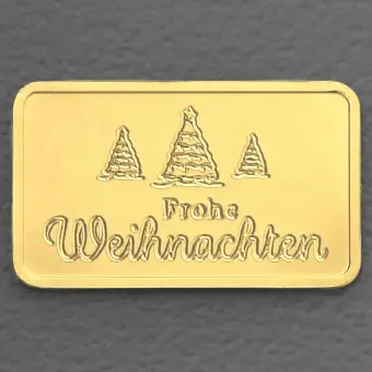 Ausverkauf Goldbarren 2,5g Gravur "Frohe Weihnachten"