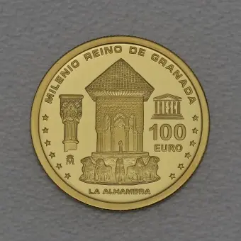 Goldmünze 100 Euro "Alhambra" 2013 Milenio Reino de Granada (Spanien) Top-Qualität