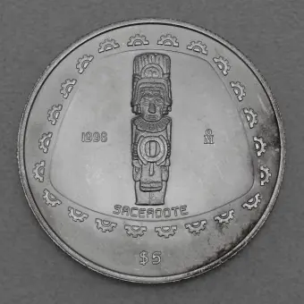 Silbermünze 1oz "Priester Skulptur" 1998 Präkolumbische Kulturen – Tolteken (Mexiko) Angebot