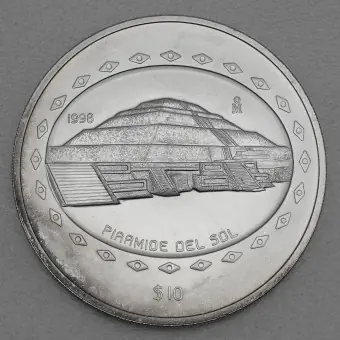Billig Silbermünze 5oz "Sonnenpyramide" 1998 Präkolumbische Kulturen – Teotihuacan (Mexiko)