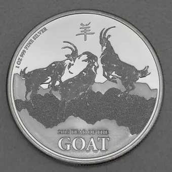 Meistverkauft Silbermünze 1oz "Lunar Goat" 2015 (Niue)