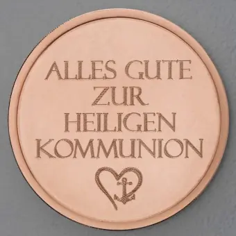 Kupfermedaille "Kommunion" Gravurmedaille Kracherpreis