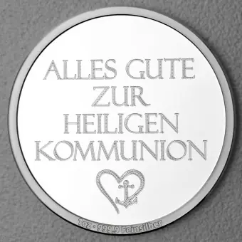 Silbermedaille 1oz "Kommunion" Gravurmedaille Original