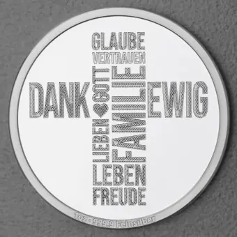 Direkt Vom Hersteller Silbermedaille 1oz "Wortkreuz" Gravurmedaille