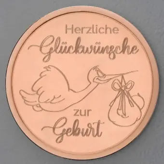 Kupfermedaille "Zur Geburt" Gravurmedaille Must-Have