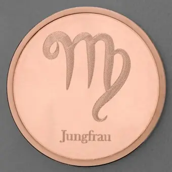 Kupfermedaille "Sternzeichen Jungfrau" Gravurmedaille Neue Kollektion