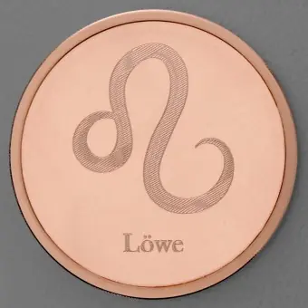 Mega-Angebot Kupfermedaille "Sternzeichen Löwe" Gravurmedaille