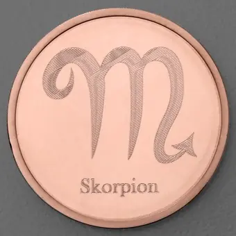 Kupfermedaille "Sternzeichen Skorpion" Gravurmedaille Solange Der Vorrat Reicht