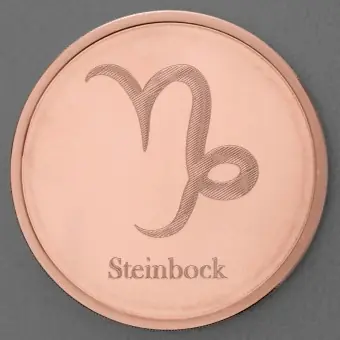Preisreduziert Kupfermedaille "Sternzeichen Steinbock" Gravurmedaille