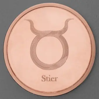 Knallerangebot Kupfermedaille "Sternzeichen Stier" Gravurmedaille