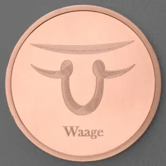 Top-Seller Kupfermedaille "Sternzeichen Waage" Gravurmedaille