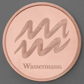 Kupfermedaille "Sternzeichen Wassermann" Gravurmedaille Beliebt