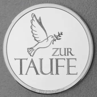 Silbermedaille 1oz "Zur Taufe" Gravurmedaille Begrenztes Angebot