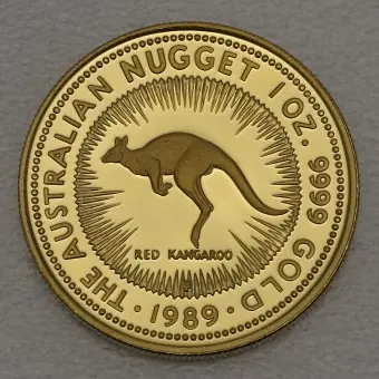 Schnäppchen Goldmünze 1oz "Känguru" 1989 (PP) Australian Nugget (Australien)