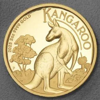 Ab Werk Goldmünze 2oz "Känguru" 2023 (PP/HR) (Australien)