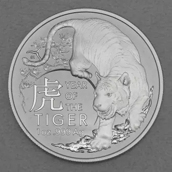 Silbermünze 1oz "Tiger" 2022 Lunar II (RAM) – Year of the Tiger (Australien) Ab Werk