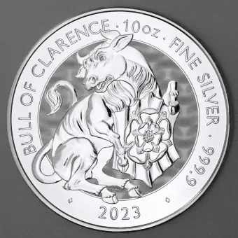 Silbermünze 10oz "Bull of Clarence" 2023 Royal Tudor Beasts (Großbritannien) Exklusiv