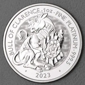 Platinmünze 1oz "Bull of Clarence 2023" Royal Tudor Beasts (Großbritannien) Sale