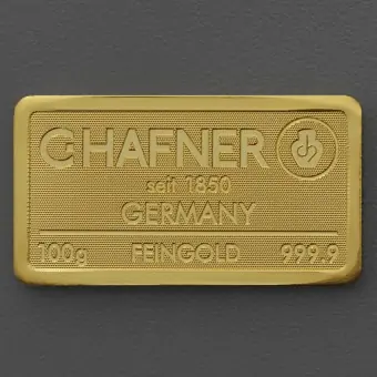 Zertifiziert Goldbarren 100g C.HAFNER - "Resale"