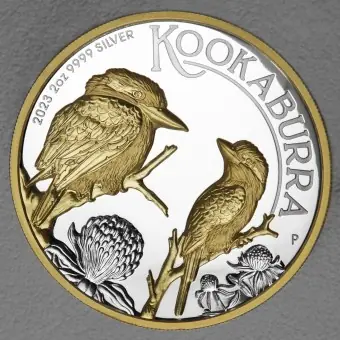 Aktuell Silbermünze 2oz "Kookaburra" 2023 (PP/HR/verg.) (Australien)