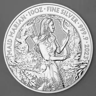 Aktuell Silbermünze 10oz "Maid Marian" 2023 Myths and Legends (Großbritannien)