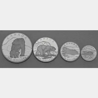 Platinmünzen "Polar Bear" 1990 Wildlife Canada Set – 4-teilig (Kanada) Wochenendangebot