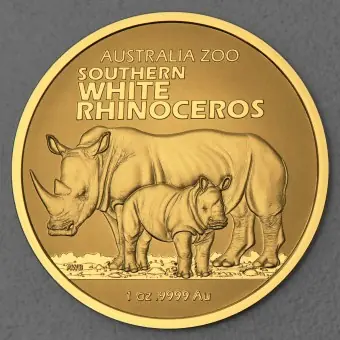 Goldmünze 1oz "Südliches Breitmaulnashorn" 2023 Australia Zoo (Australien) Top-Seller
