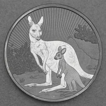 Top-Seller Silbermünze 2oz "Mother & Baby Känguru 2023" Next Generation (Australien)