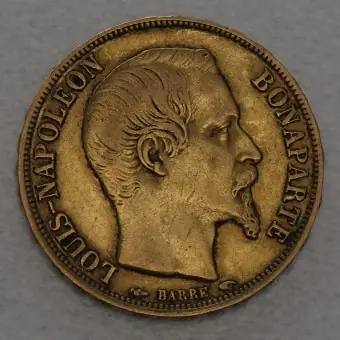Goldmünze 20 Francs "Louis-Napoleon Bonaparte" 1852 (Frankreich) Premium