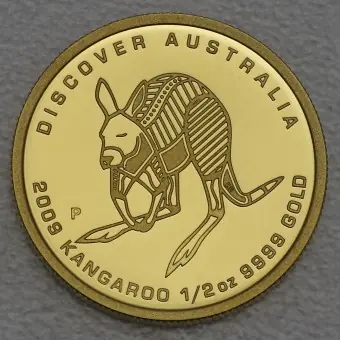 Solange Der Vorrat Reicht Goldmünze 1/2oz "Kangaroo" 2009 Discover Australia (Australien)