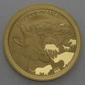 Geprüft Goldmünze 1oz "Giraffe" 2018 African Safari (Tschad)