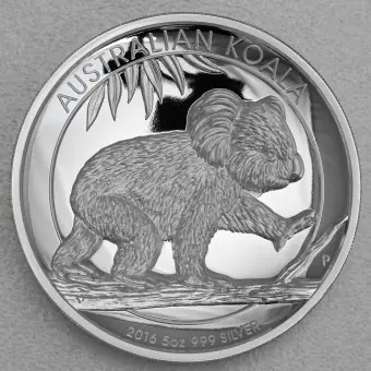 Markenprodukt Silbermünze 5oz "Koala" 2016 (PP/HR) (Australien)