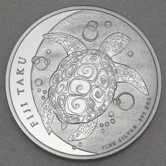 Billig Silbermünze 5oz "Fiji Taku Schildkröte" 2013 (Fidschi)