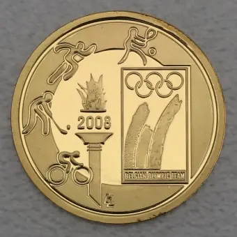 Geprüft Goldmünze 25 Euro "Olympiade" 2008 (Belgien)