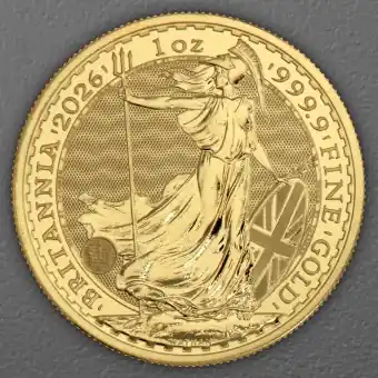 Goldmünze 1oz "Britannia" aktueller Jahrgang (Großbritannien) Top-Qualität