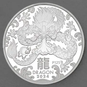 Ausverkauf Silbermünze 1oz "Drache" 2024 (PP) Lunar III – Year of the Dragon (Australien)