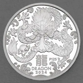Silbermünze 1/2oz "Drache" 2024 (PP) Lunar III – Year of the Dragon (Australien) Meistverkauft