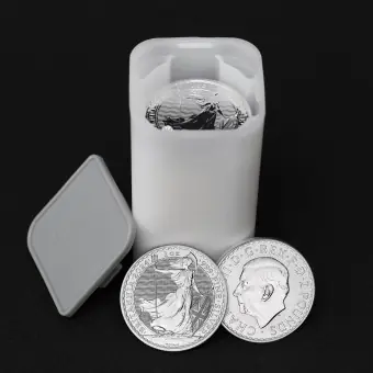 Silbermünze 25 x 1oz "Britannia" 2024 Tube diff. (Großbritannien) Neuheit