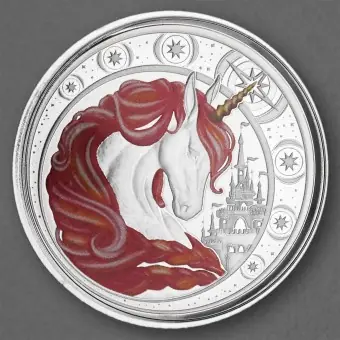 Silbermünze 1oz "Einhorn/Jubilee 2023" Koloriert (Ghana) Heißes Angebot