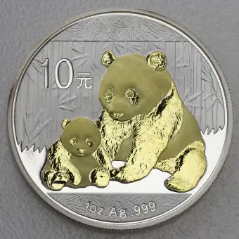 Silbermünze 1oz "Panda" 2012 (vergoldet) (China) Super-Preis