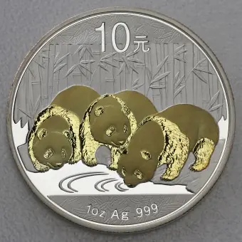 Großhandel Silbermünze 1oz "Panda" 2013 (vergoldet) (China)