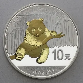 Silbermünze 1oz "Panda" 2014 (vergoldet) (China) Neue Kollektion