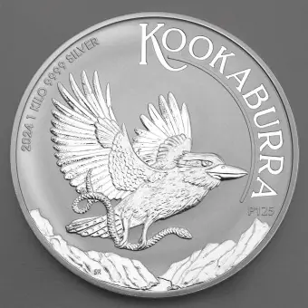 Handgefertigt Silbermünze 1kg "Kookaburra" 2024 19% (Australien)