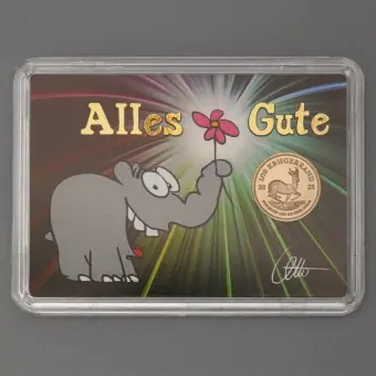 Versand Am Gleichen Tag Goldmünze 1/10oz Krügerrand "Ottifant - Alles Gute"