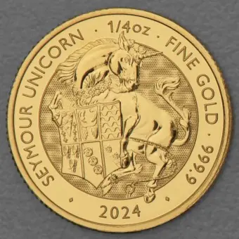 Goldmünze 1/4oz "Seymour Unicorn" 2024 Royal Tudor Beasts (Großbritannien) Jetzt Bestellen