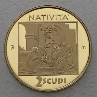 Goldmünze 2 Scudi "Nativita" 2011 (PP) (San Marino) Expressversand
