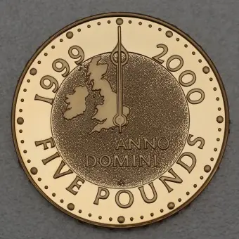 Preisknaller Goldmünze 5 Pounds "Millennium" 2000 (Großbritannien)