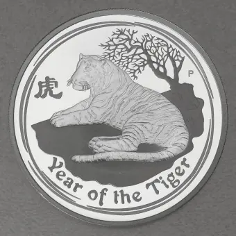 Silbermünze 1oz "Tiger" 2010 (PP) Lunar II – Year of the Tiger (Australien) Rabatt