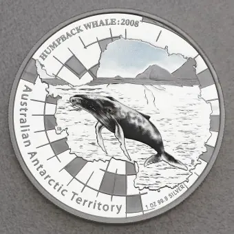 Silbermünze 1oz "Humpback Whale 2008" Australian Antarctic Territory Serie Sonderangebot